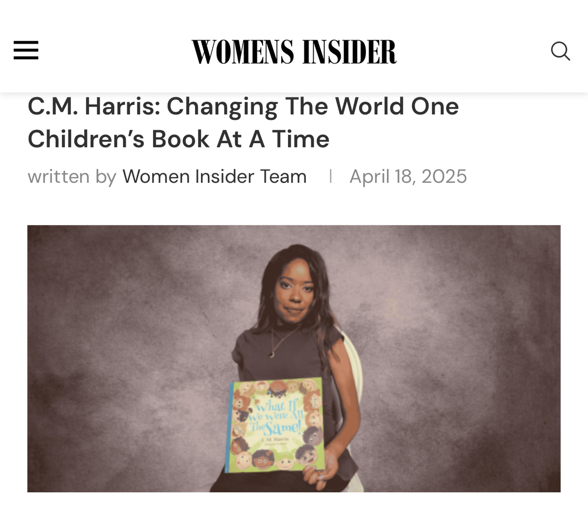 award winning author C.M. Harris Womens Insider